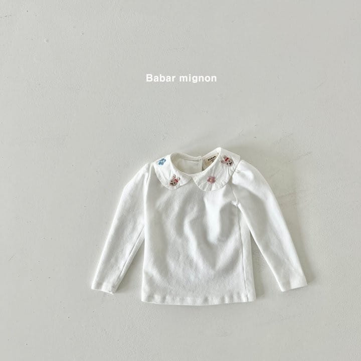 Babar Mignon - Korean Children Fashion - #magicofchildhood - Embroidery Collar Tee - 6