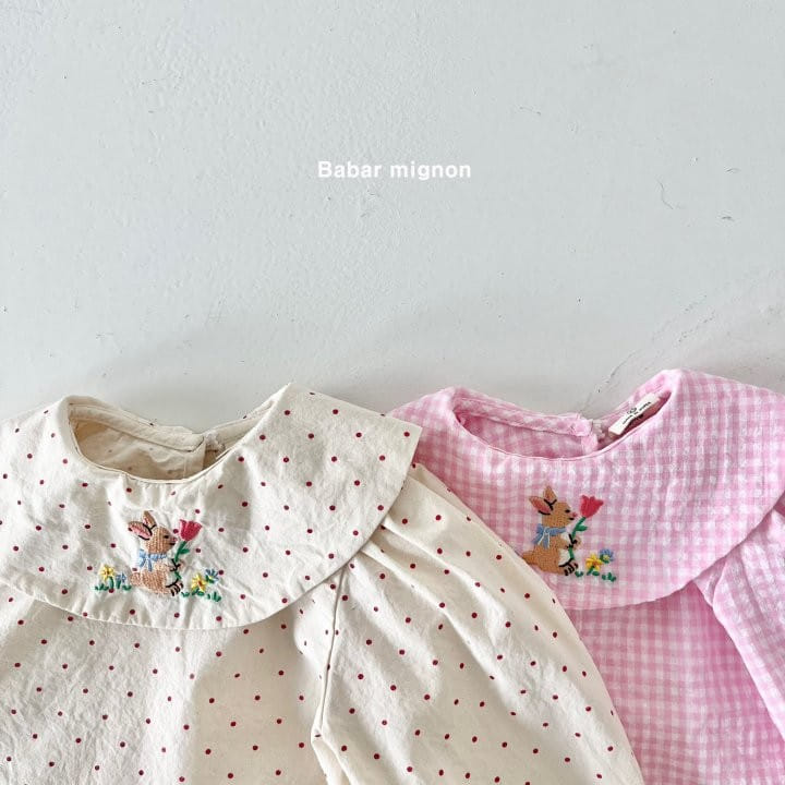 Babar Mignon - Korean Children Fashion - #littlefashionista - Rabbit Embroidery Blouse - 4