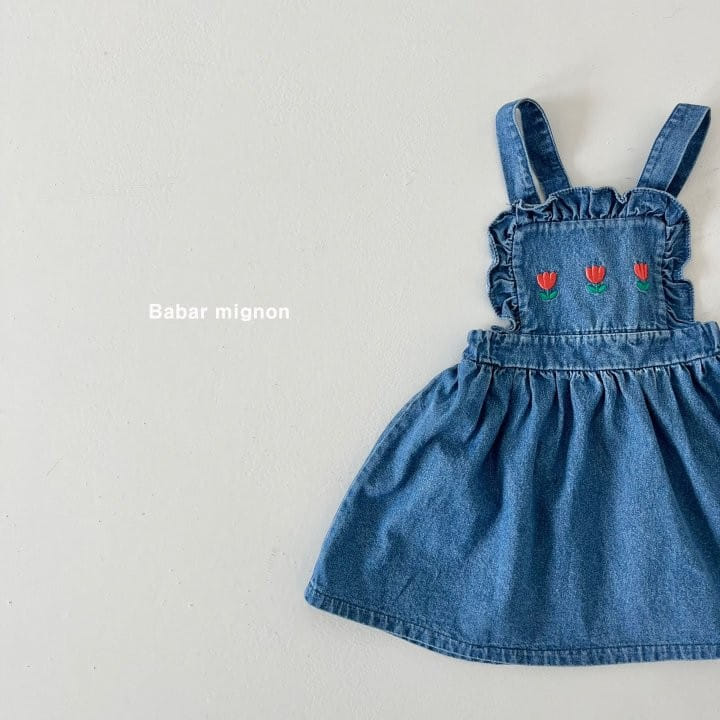 Babar Mignon - Korean Children Fashion - #prettylittlegirls - Flower Dungarees Skirt - 3