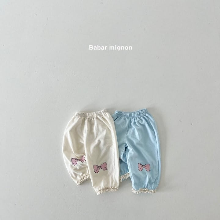 Babar Mignon - Korean Children Fashion - #prettylittlegirls - Ribbon Jogger Pants