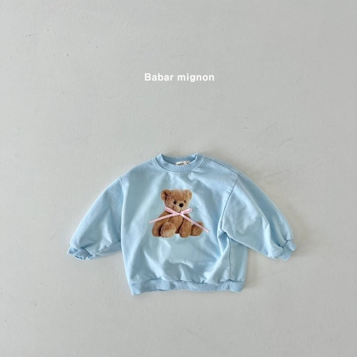 Babar Mignon - Korean Children Fashion - #prettylittlegirls - Ribbon Bear Sweatshirt - 10