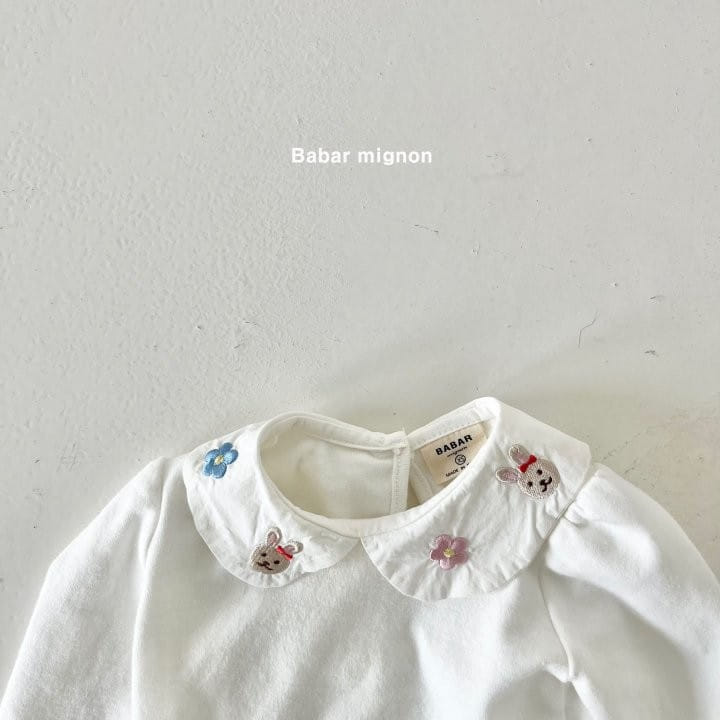 Babar Mignon - Korean Children Fashion - #prettylittlegirls - Embroidery Collar Tee - 8