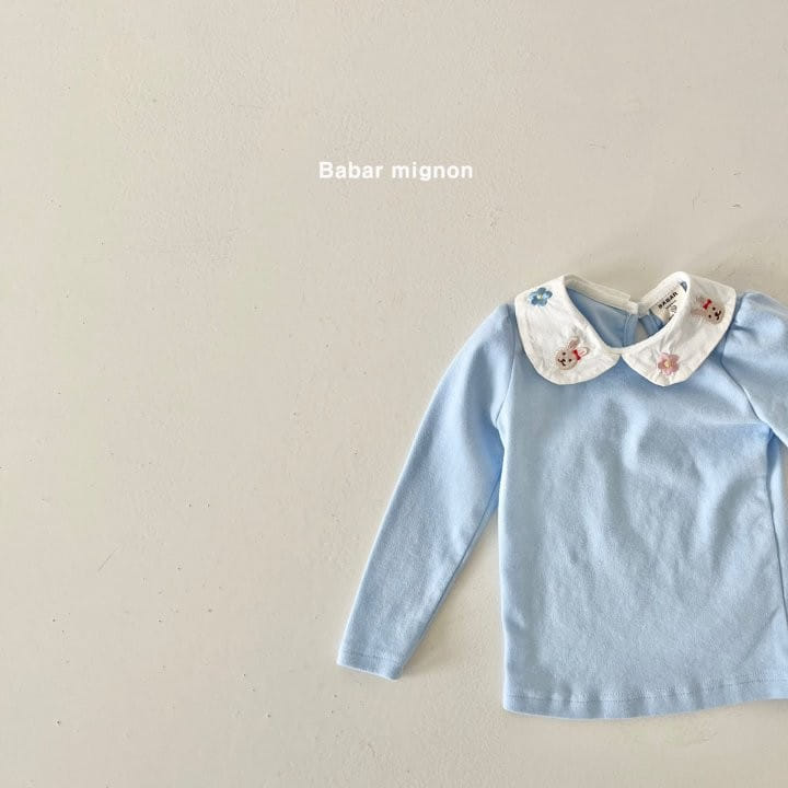 Babar Mignon - Korean Children Fashion - #stylishchildhood - Embroidery Collar Tee - 11