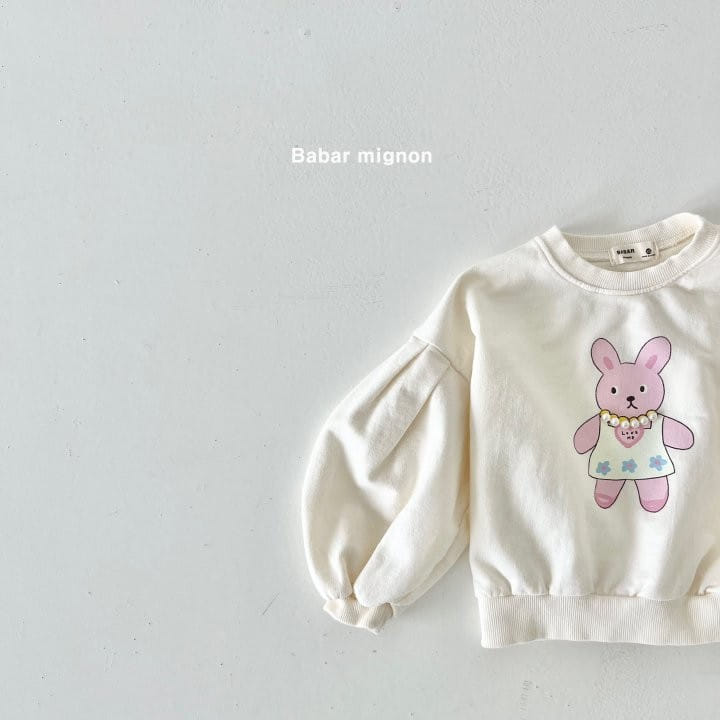 Babar Mignon - Korean Children Fashion - #stylishchildhood - Pearl Rabbit Sweatshirt - 10