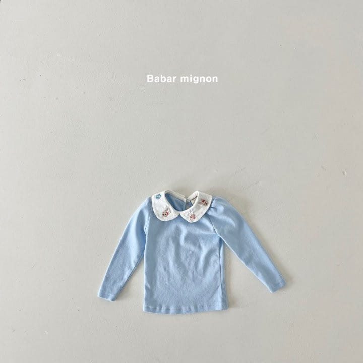 Babar Mignon - Korean Children Fashion - #todddlerfashion - Embroidery Collar Tee - 9