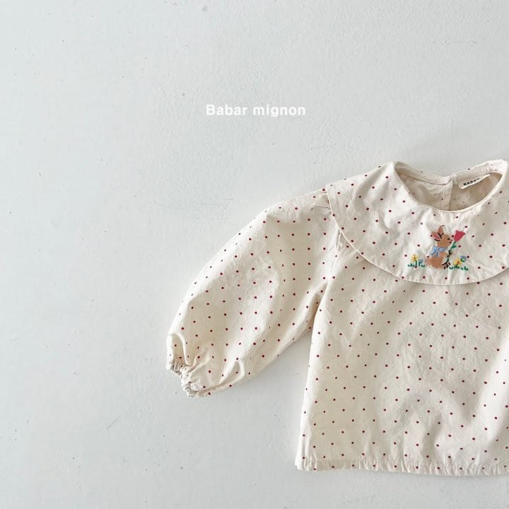 Babar Mignon - Korean Children Fashion - #todddlerfashion - Rabbit Embroidery Blouse - 7