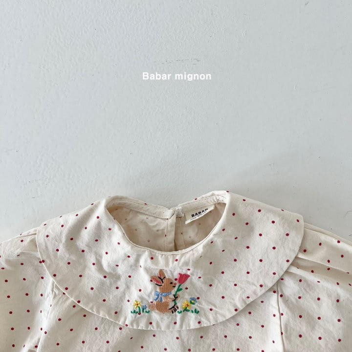 Babar Mignon - Korean Children Fashion - #toddlerclothing - Rabbit Embroidery Blouse - 8