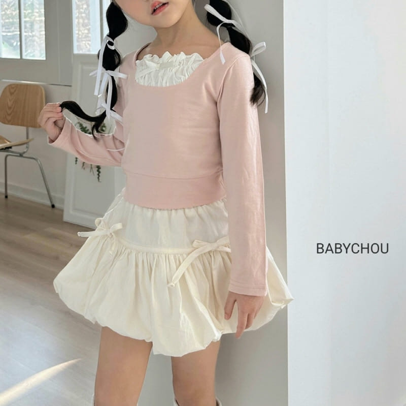 Babychou - Korean Children Fashion - #fashionkids - Ribbon Balloon Skirt - 9