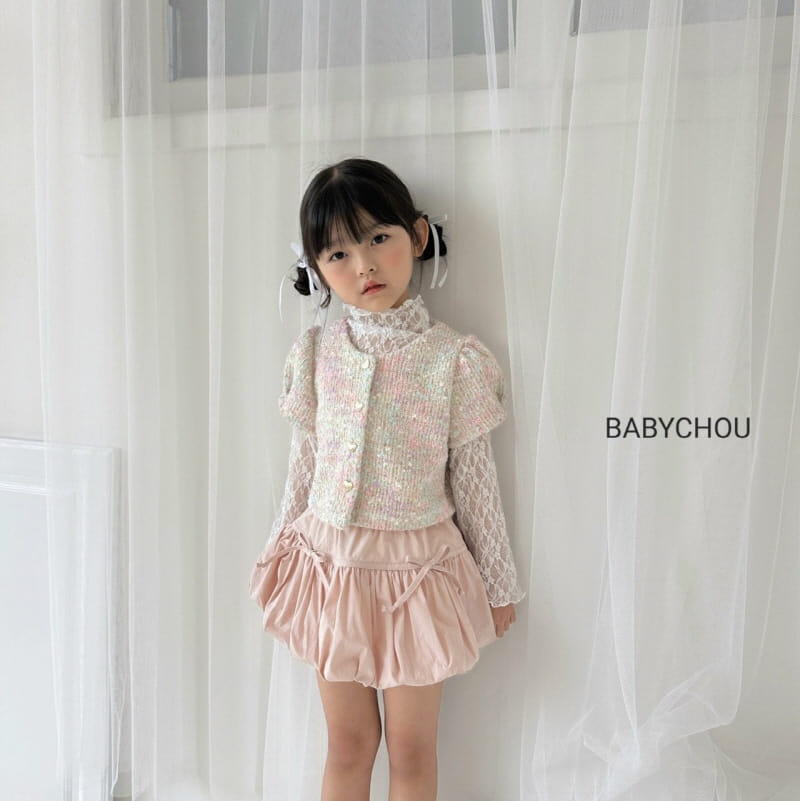 Babychou - Korean Children Fashion - #kidsshorts - Popcorn Cardigan  - 2