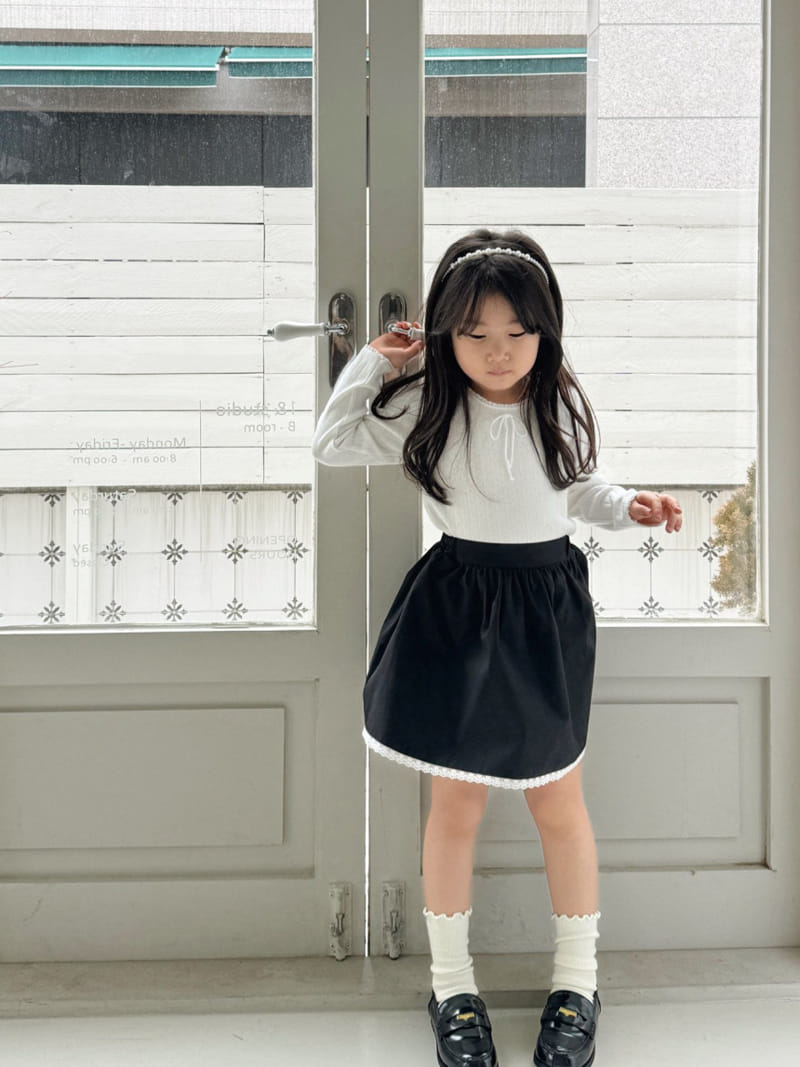 Bailey - Korean Children Fashion - #minifashionista - Lace Ribbon Tee