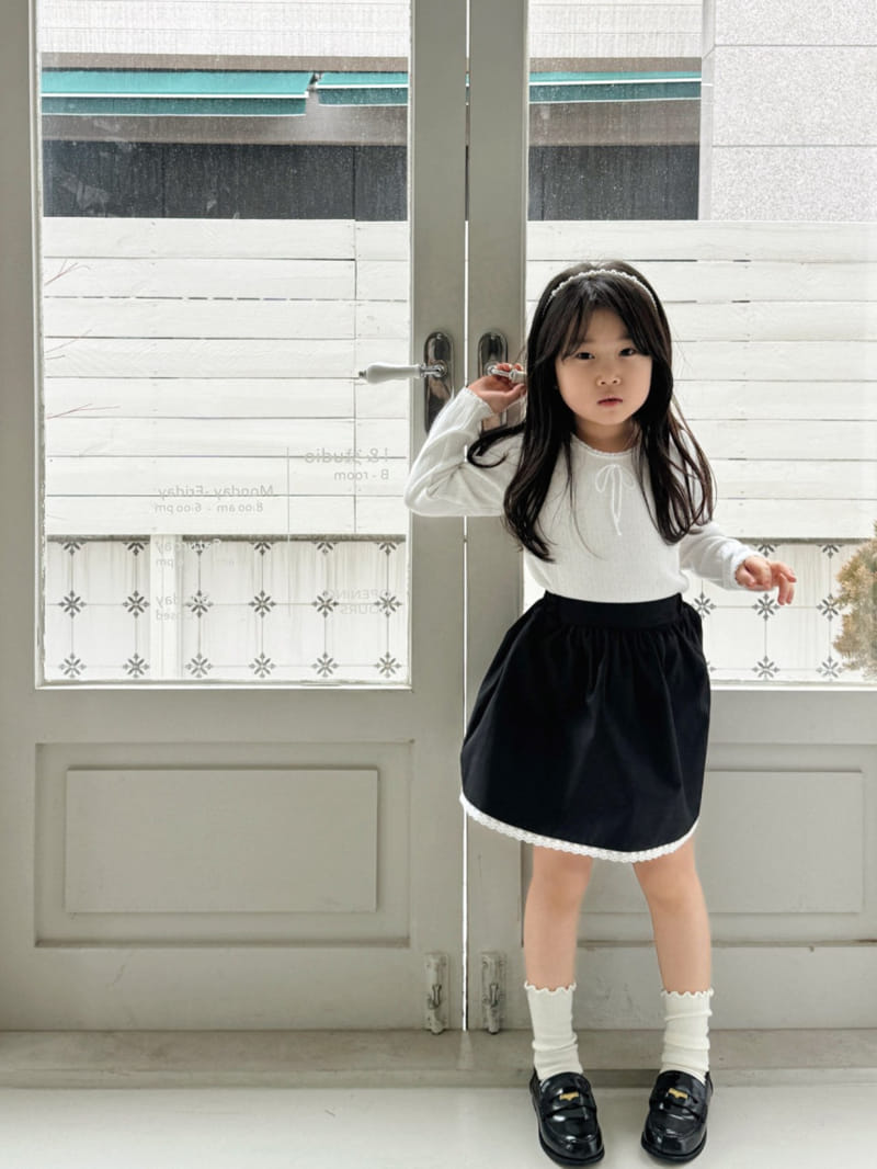 Bailey - Korean Children Fashion - #stylishchildhood - Lace Ribbon Tee - 5
