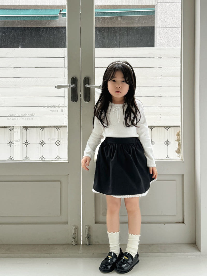 Bailey - Korean Children Fashion - #todddlerfashion - Lace Ribbon Tee - 4