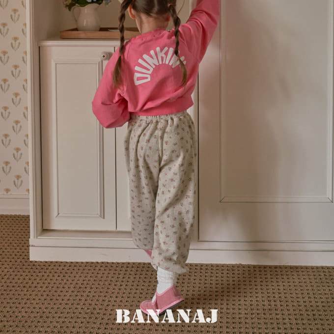 Banana J - Korean Children Fashion - #littlefashionista - Waffle Floral Leaf Pants