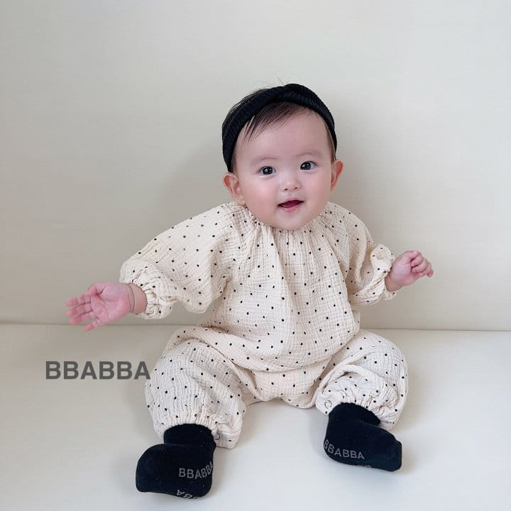 Bbabba - Korean Baby Fashion - #babyboutique - Bear Long Dot Long Body Suit - 7