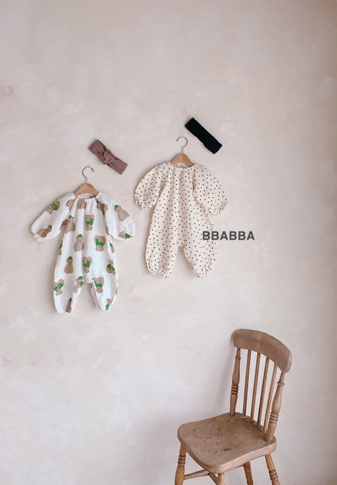 Bbabba - Korean Baby Fashion - #babyboutiqueclothing - Bear Long Dot Long Body Suit - 9