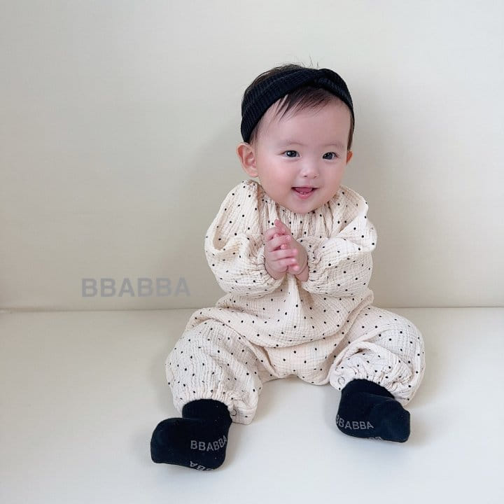 Bbabba - Korean Baby Fashion - #onlinebabyboutique - Bear Long Dot Long Body Suit - 5
