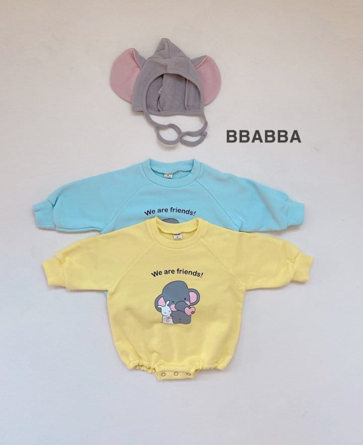 Bbabba - Korean Baby Fashion - #onlinebabyboutique - Heart Elephant Body Suit - 2