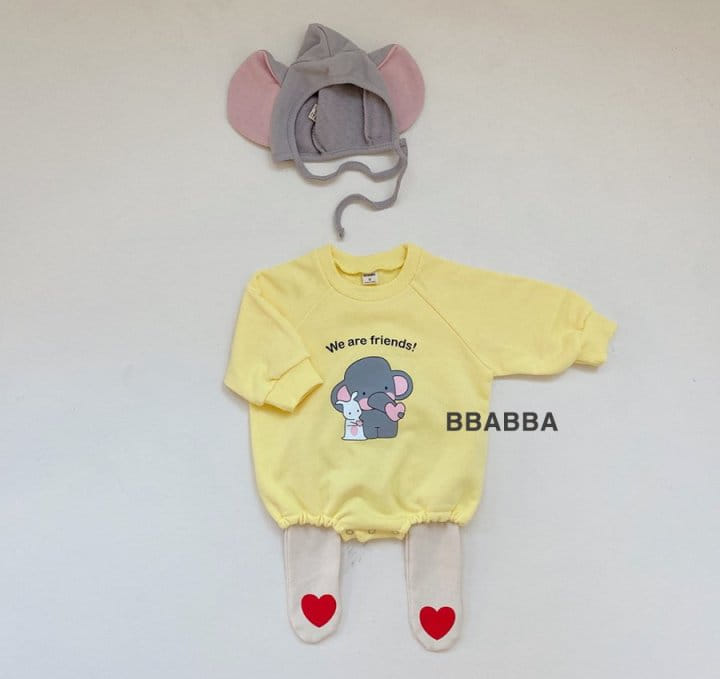 Bbabba - Korean Baby Fashion - #onlinebabyshop - Heart Elephant Body Suit - 3
