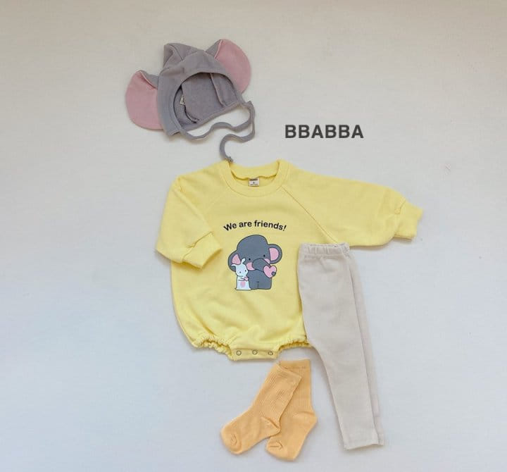 Bbabba - Korean Baby Fashion - #onlinebabyshop - Heart Elephant Body Suit - 4