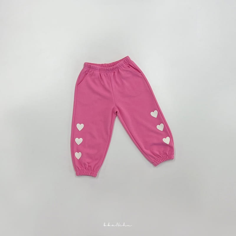 Bbonchu - Korean Children Fashion - #toddlerclothing - Heart Jogger Pants - 4