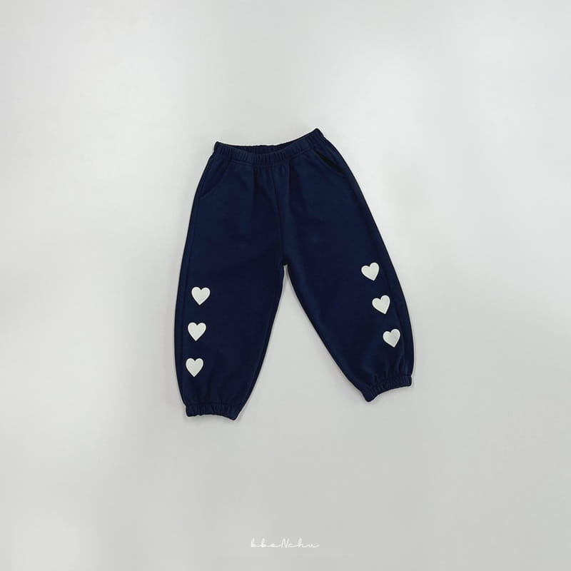 Bbonchu - Korean Children Fashion - #todddlerfashion - Heart Jogger Pants - 2