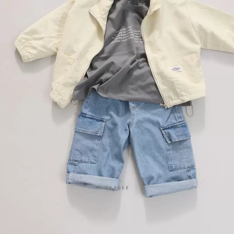 Beagle - Korean Children Fashion - #childofig - Banding Cargo Denim Pants - 8