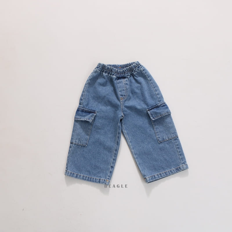 Beagle - Korean Children Fashion - #minifashionista - Banding Cargo Denim Pants - 3