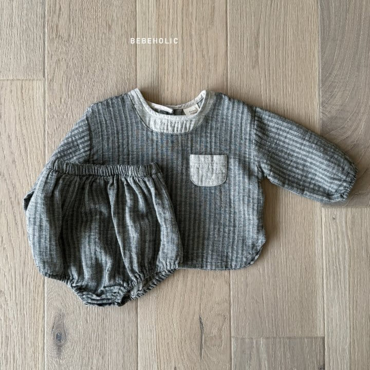 Bebe Holic - Korean Baby Fashion - #babyfever - Churros Top Bottom Set - 8