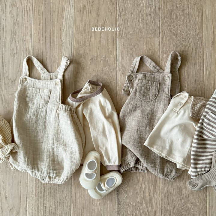 Bebe Holic - Korean Baby Fashion - #babylifestyle - Pocket Dungarees Body Suit - 2