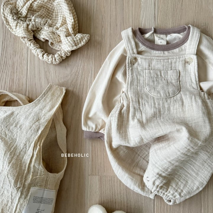Bebe Holic - Korean Baby Fashion - #babyoninstagram - Pocket Dungarees Body Suit - 4