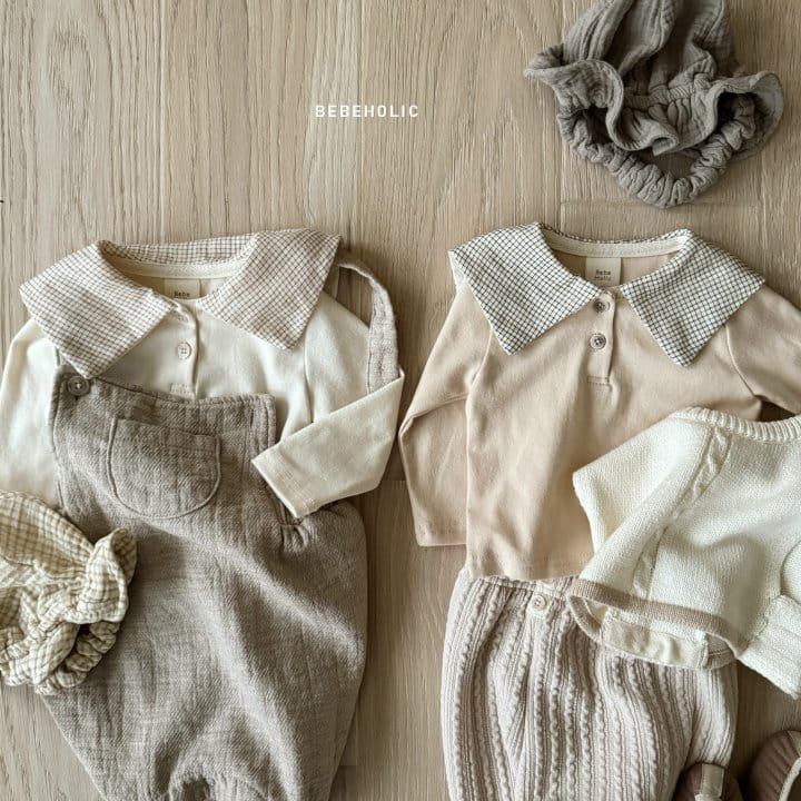 Bebe Holic - Korean Baby Fashion - #babyoutfit - Miel Check Tee