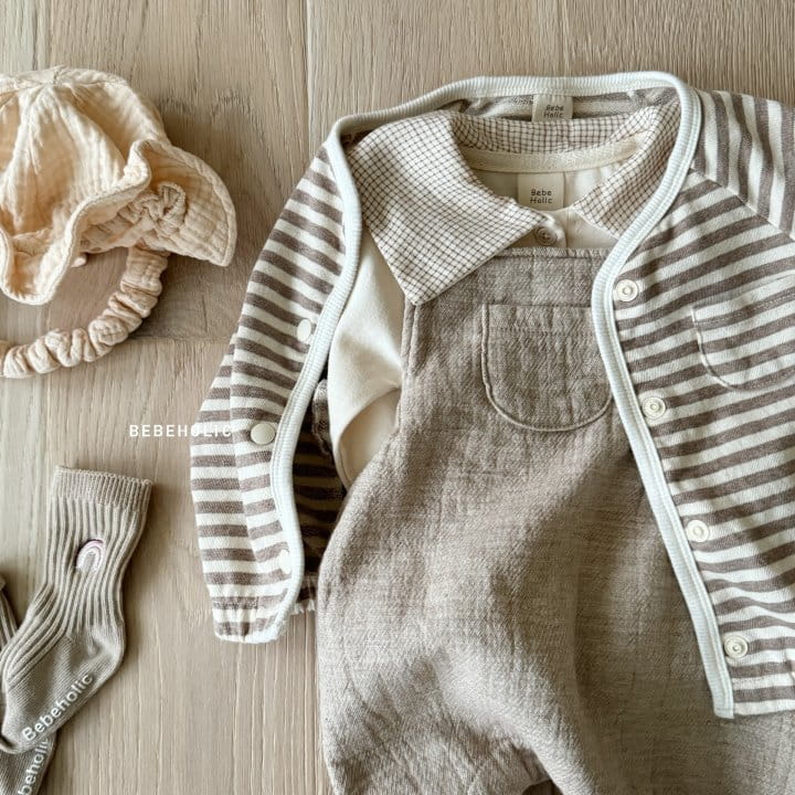 Bebe Holic - Korean Baby Fashion - #babyoutfit - Pocket Dungarees Body Suit - 5