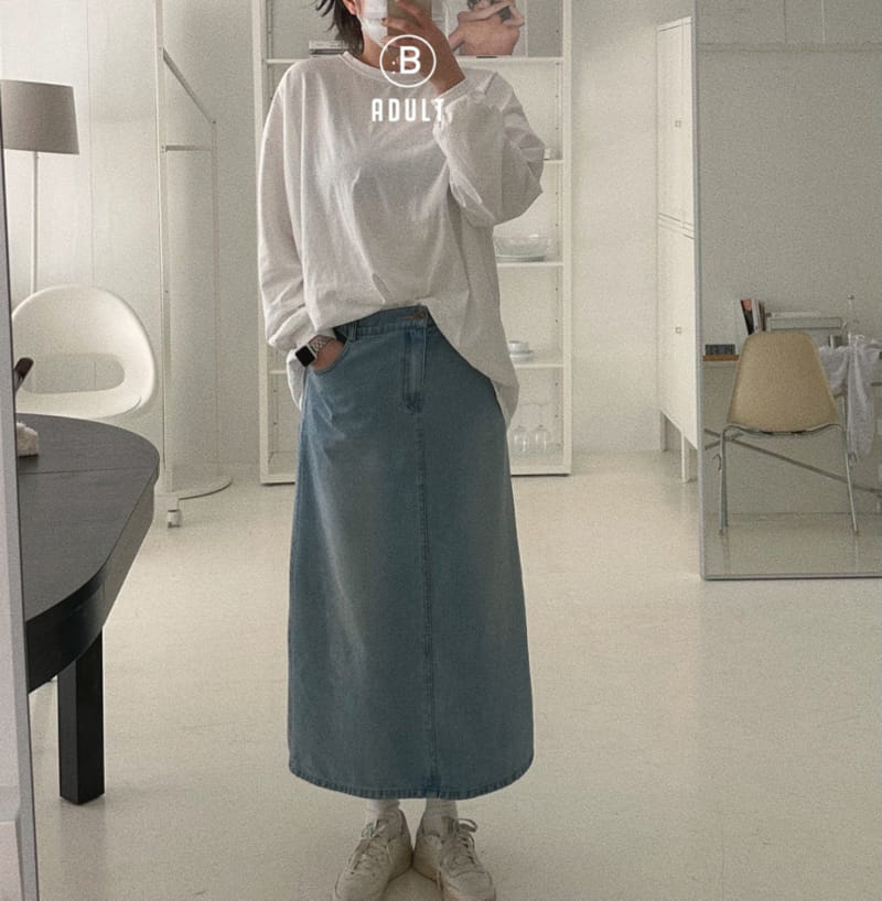 Bella Bambina - Korean Women Fashion - #pursuepretty - Adult Gogo Long Denim Skirt  - 6