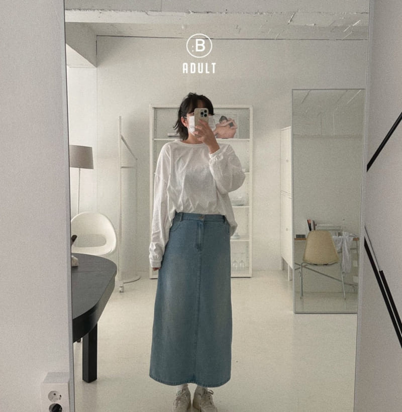 Bella Bambina - Korean Women Fashion - #restrostyle - Adult Gogo Long Denim Skirt  - 7
