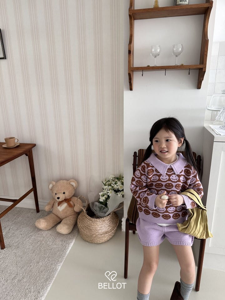 Bellot - Korean Children Fashion - #kidsshorts - Smile Collar Knit - 5