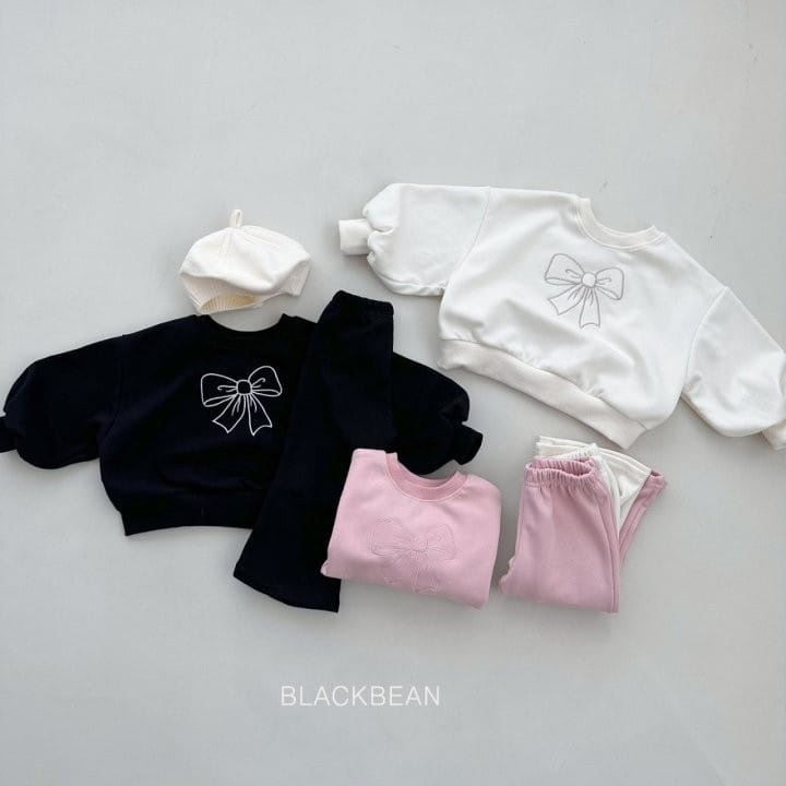 Black Bean - Korean Children Fashion - #childrensboutique - Cream Top Bottom Set - 2
