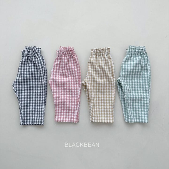 Black Bean - Korean Children Fashion - #designkidswear - Check Pants