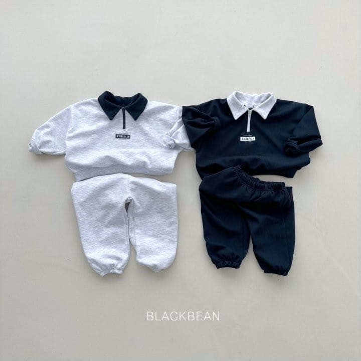 Black Bean - Korean Children Fashion - #toddlerclothing - Friend Top Bottom Set