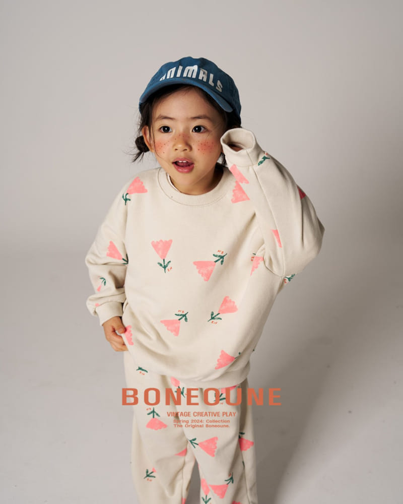 Boneoune - Korean Children Fashion - #fashionkids - Triangle Flower Sweatshirt