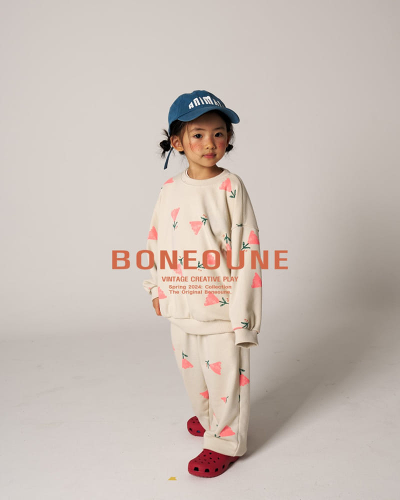 Boneoune - Korean Children Fashion - #kidsstore - Triangle Flower Sweatshirt - 3