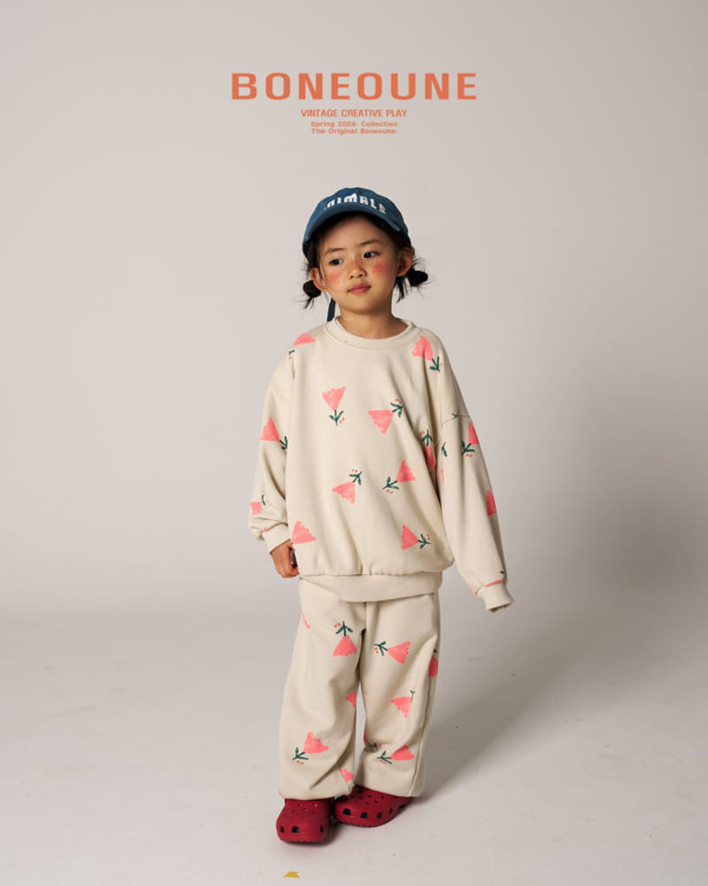 Boneoune - Korean Children Fashion - #kidsstore - Triangle Flower Sweatshirt - 4