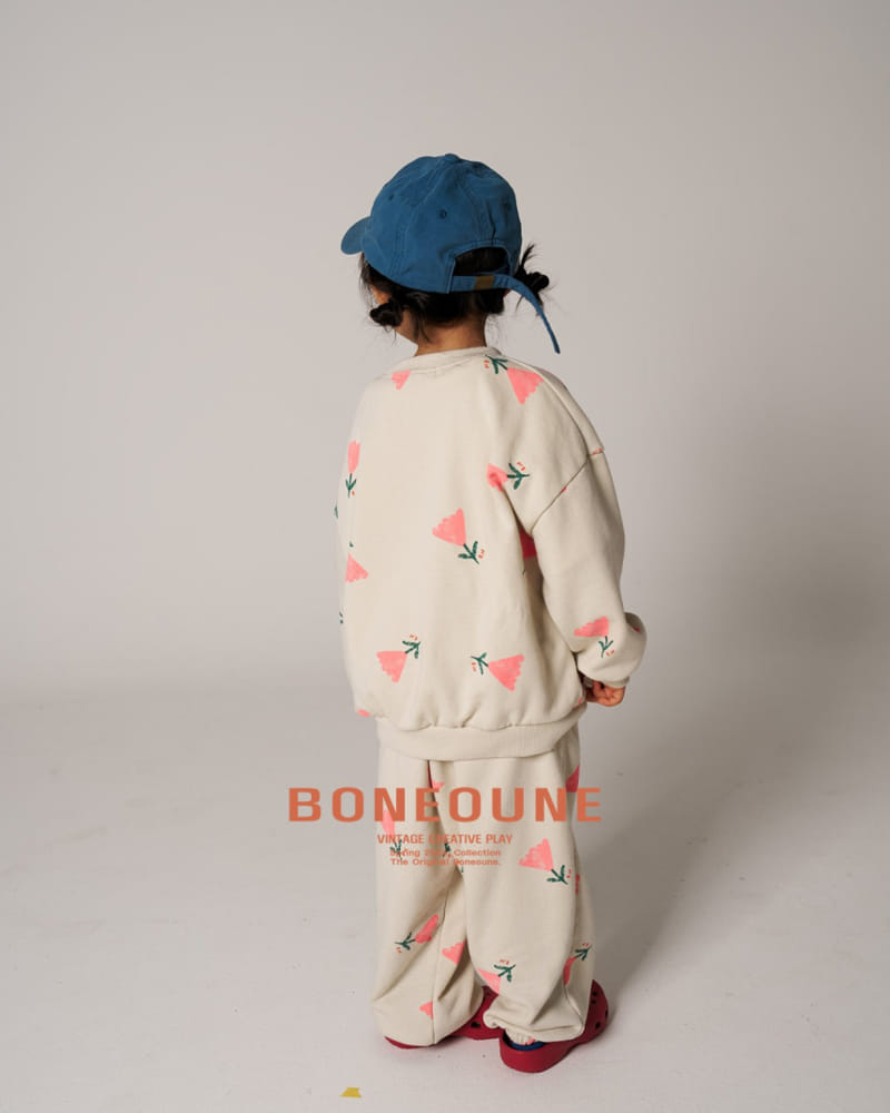 Boneoune - Korean Children Fashion - #minifashionista - Triangle Flower Sweatshirt - 8