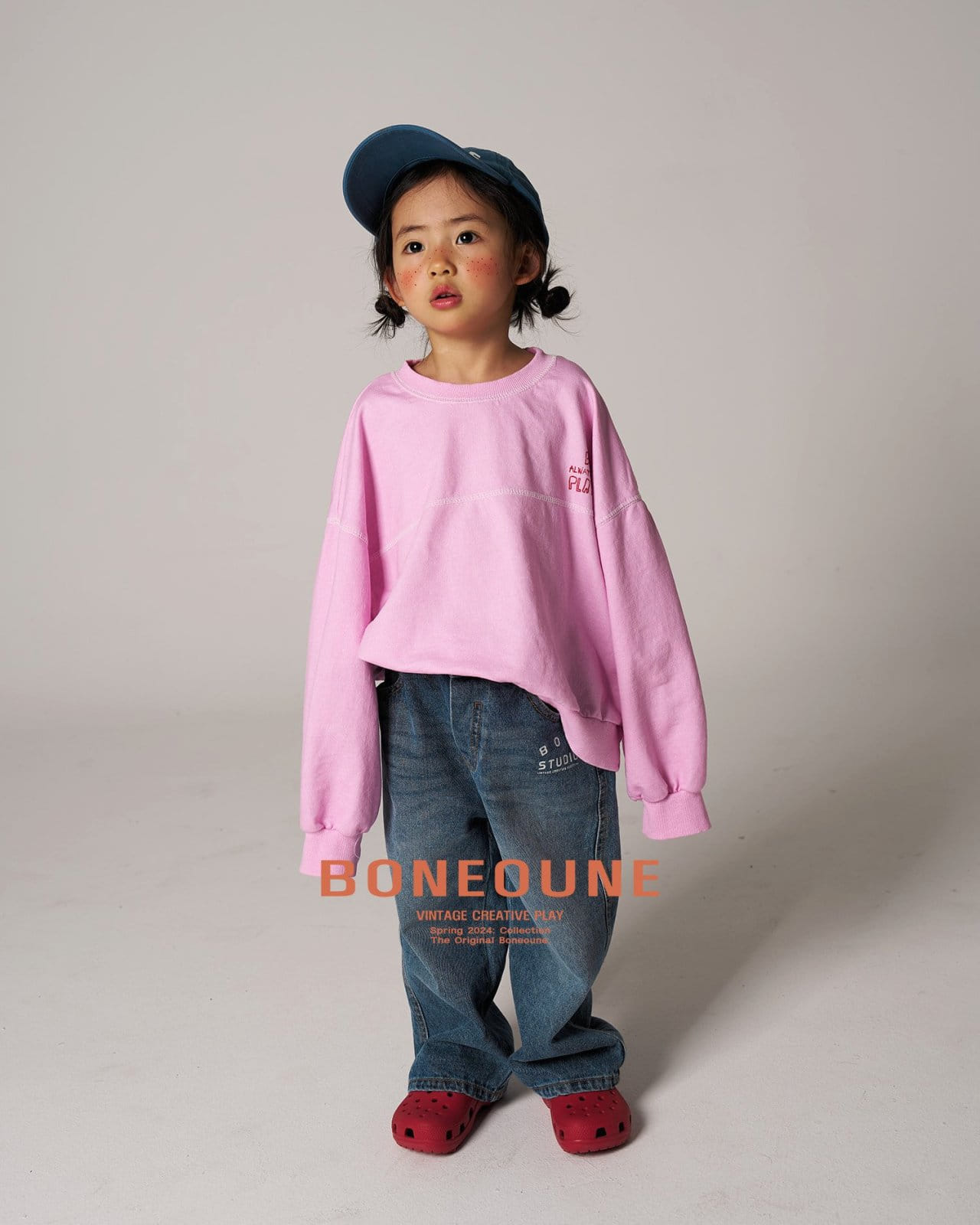 Boneoune - Korean Children Fashion - #todddlerfashion - Crop Pig Sweatshirt - 2
