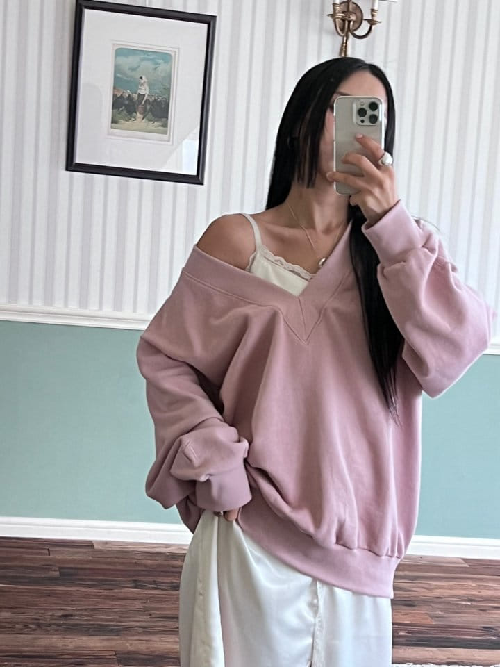 Bricklane - Korean Women Fashion - #thelittlethings - Ribbon Embroidery V-neck Sweatshirt - 9