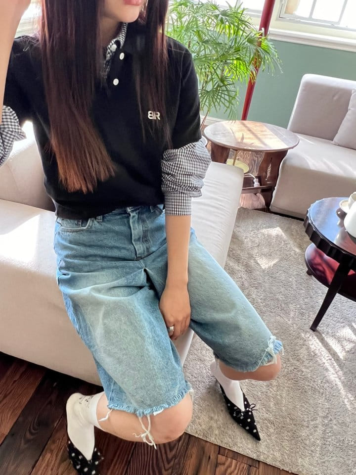 Bricklane - Korean Women Fashion - #thelittlethings - Cutting Skirt Denim Pants - 7