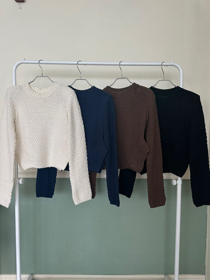 Bricklane - Korean Women Fashion - #womensfashion - Waist Round Knit Tee