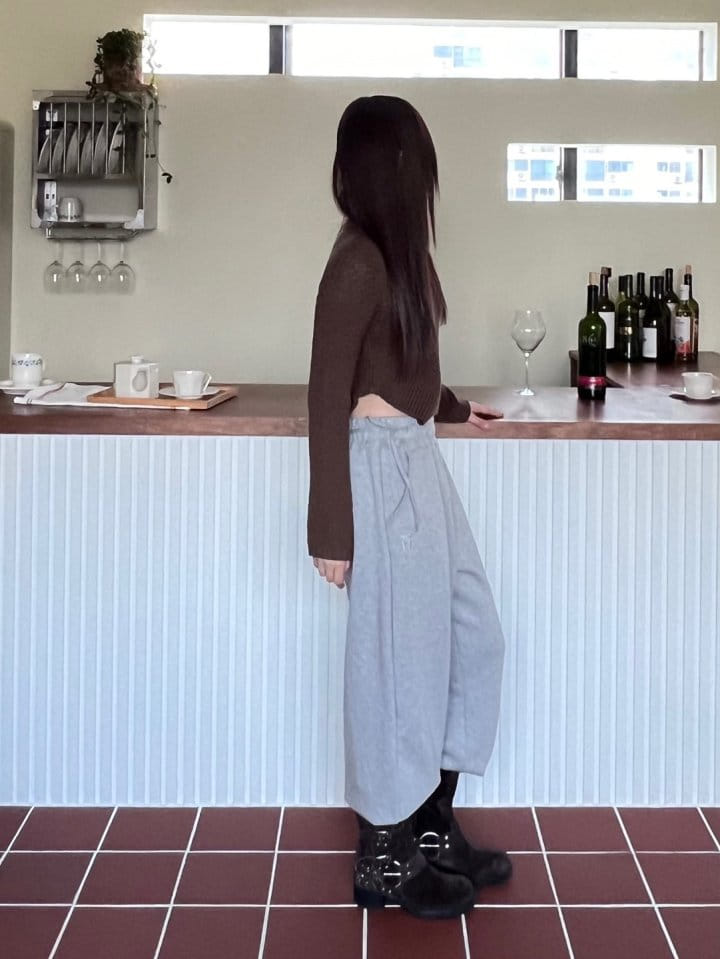 Bricklane - Korean Women Fashion - #womensfashion - Waist Round Knit Tee - 5