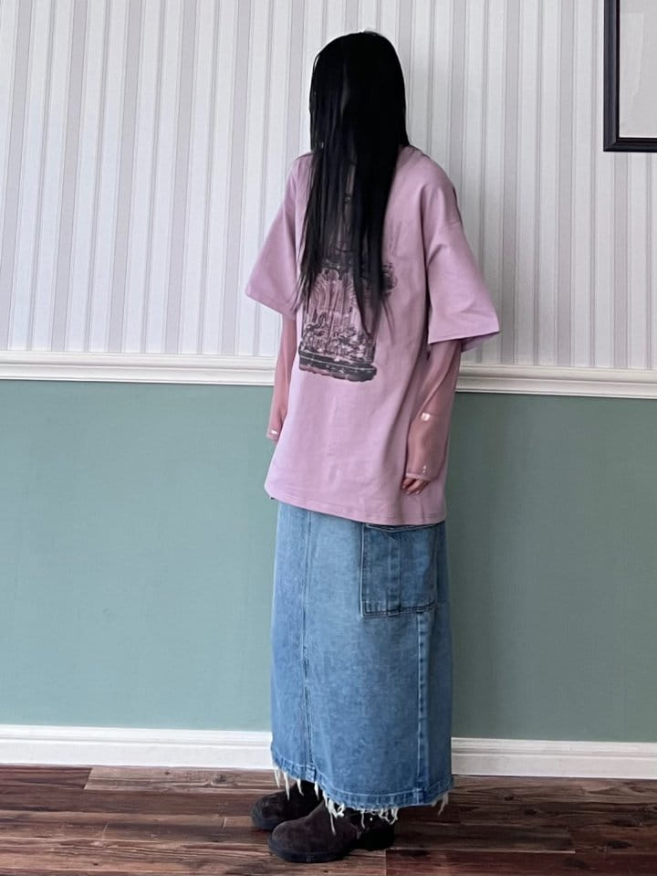Bricklane - Korean Women Fashion - #womensfashion - Slit Denim Skirt - 2