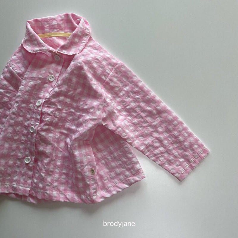 Brody Jane - Korean Children Fashion - #designkidswear - Mono Check Long Sleeves Top Bottom Set