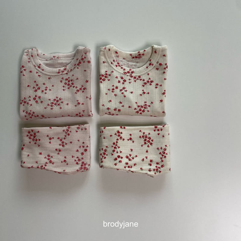 Brody Jane - Korean Children Fashion - #fashionkids - Red Flower Top Bottom Set